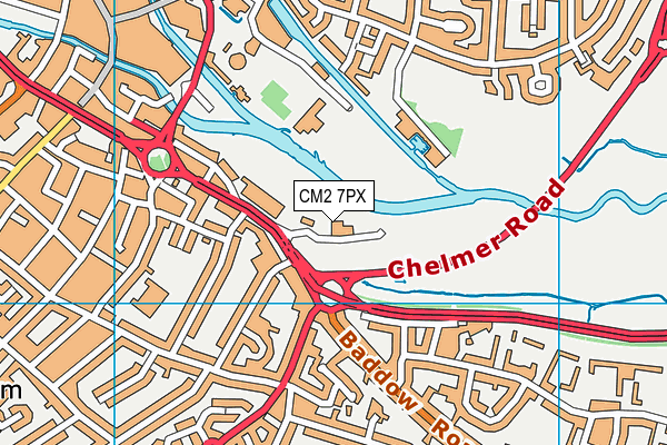 Moulsham Mill (Closed) map (CM2 7PX) - OS VectorMap District (Ordnance Survey)