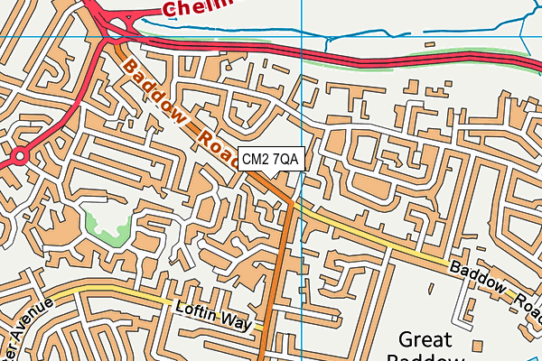 CM2 7QA map - OS VectorMap District (Ordnance Survey)