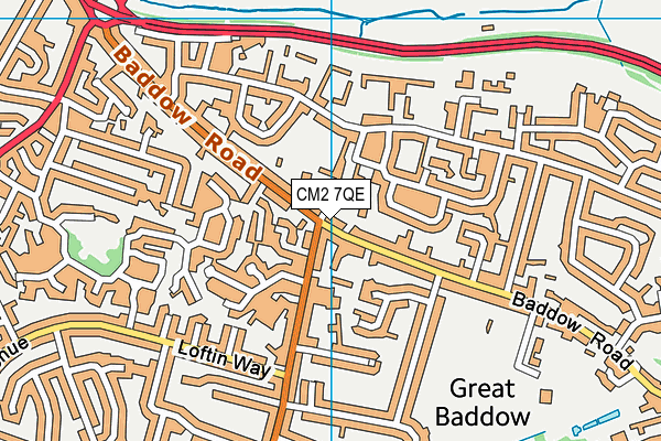 CM2 7QE map - OS VectorMap District (Ordnance Survey)