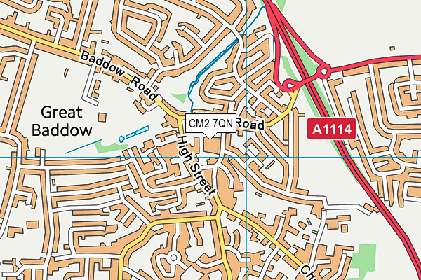 CM2 7QN map - OS VectorMap District (Ordnance Survey)