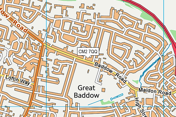 CM2 7QQ map - OS VectorMap District (Ordnance Survey)