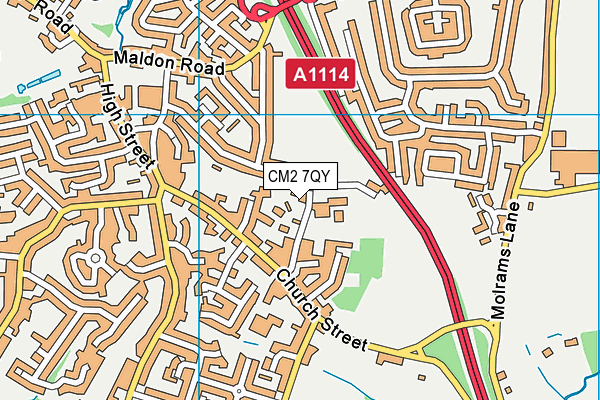 CM2 7QY map - OS VectorMap District (Ordnance Survey)