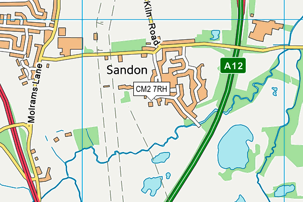 CM2 7RH map - OS VectorMap District (Ordnance Survey)