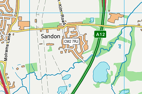 CM2 7RJ map - OS VectorMap District (Ordnance Survey)