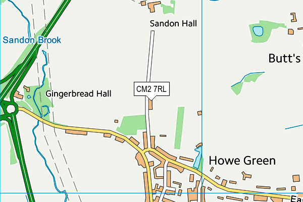 CM2 7RL map - OS VectorMap District (Ordnance Survey)