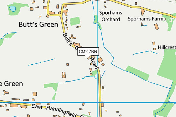 CM2 7RN map - OS VectorMap District (Ordnance Survey)