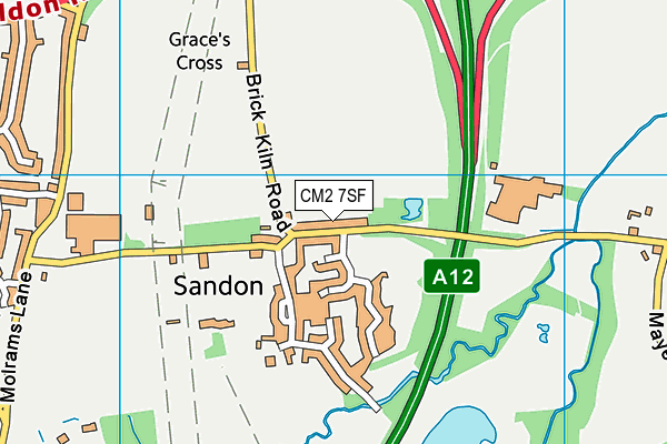 CM2 7SF map - OS VectorMap District (Ordnance Survey)