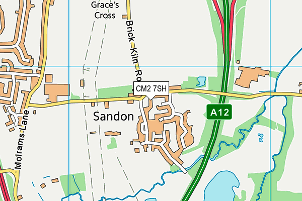 CM2 7SH map - OS VectorMap District (Ordnance Survey)