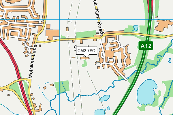 Sandon Sports Club map (CM2 7SQ) - OS VectorMap District (Ordnance Survey)