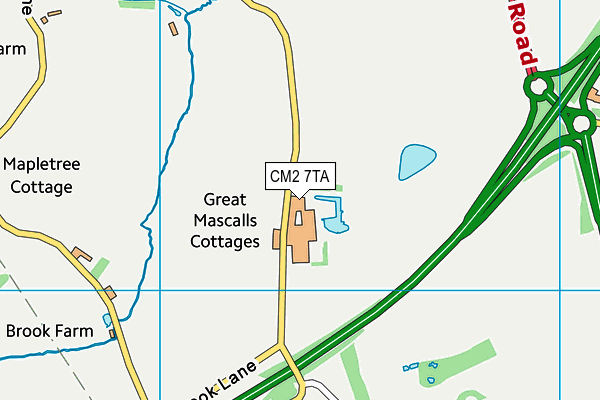 CM2 7TA map - OS VectorMap District (Ordnance Survey)