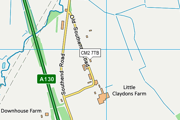 CM2 7TB map - OS VectorMap District (Ordnance Survey)