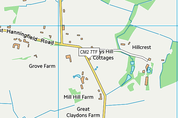 CM2 7TF map - OS VectorMap District (Ordnance Survey)