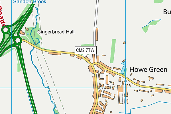 CM2 7TW map - OS VectorMap District (Ordnance Survey)