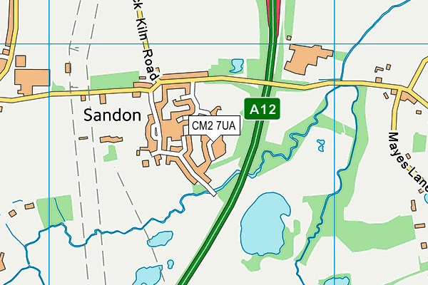 CM2 7UA map - OS VectorMap District (Ordnance Survey)