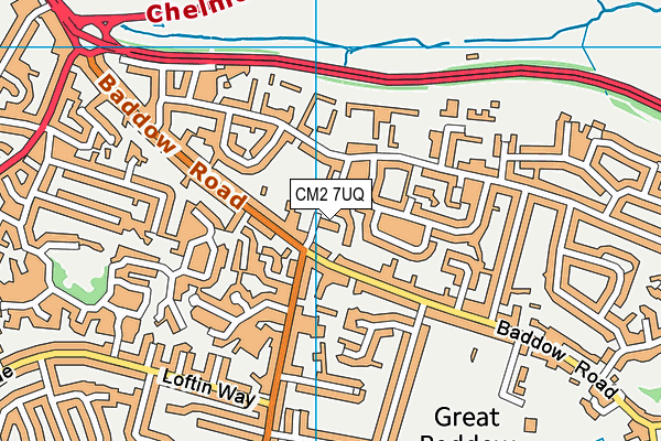 CM2 7UQ map - OS VectorMap District (Ordnance Survey)