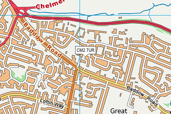 CM2 7UR map - OS VectorMap District (Ordnance Survey)