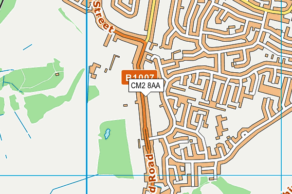 CM2 8AA map - OS VectorMap District (Ordnance Survey)