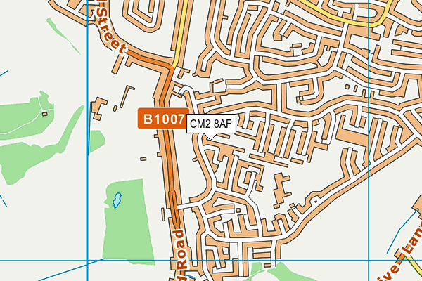 CM2 8AF map - OS VectorMap District (Ordnance Survey)