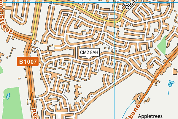 CM2 8AH map - OS VectorMap District (Ordnance Survey)