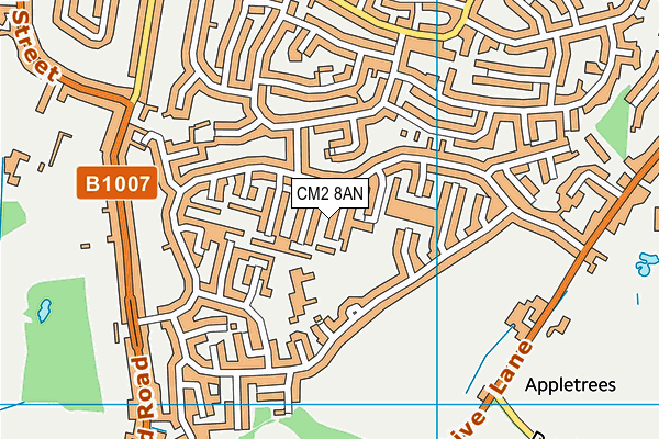 CM2 8AN map - OS VectorMap District (Ordnance Survey)