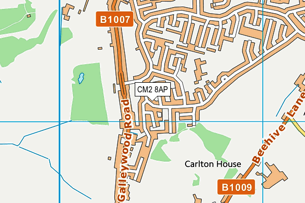 CM2 8AP map - OS VectorMap District (Ordnance Survey)