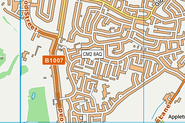 CM2 8AQ map - OS VectorMap District (Ordnance Survey)
