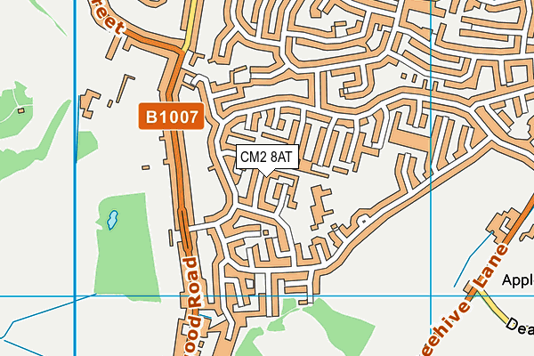CM2 8AT map - OS VectorMap District (Ordnance Survey)