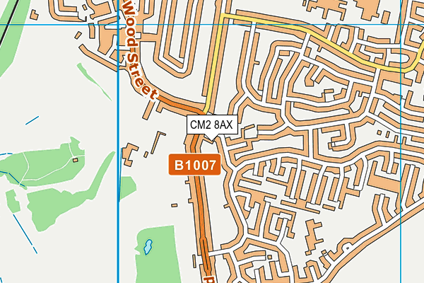 CM2 8AX map - OS VectorMap District (Ordnance Survey)