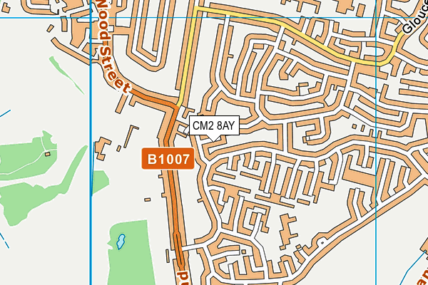 CM2 8AY map - OS VectorMap District (Ordnance Survey)