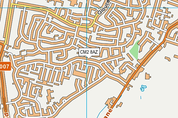 CM2 8AZ map - OS VectorMap District (Ordnance Survey)