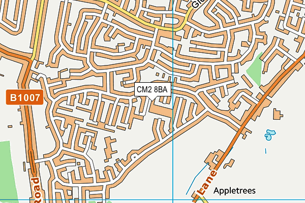 CM2 8BA map - OS VectorMap District (Ordnance Survey)