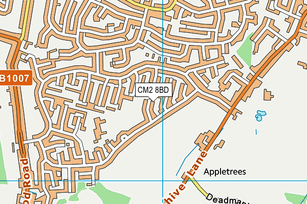 CM2 8BD map - OS VectorMap District (Ordnance Survey)