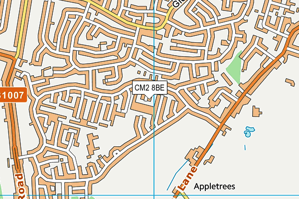 CM2 8BE map - OS VectorMap District (Ordnance Survey)