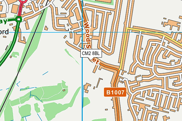 CM2 8BL map - OS VectorMap District (Ordnance Survey)