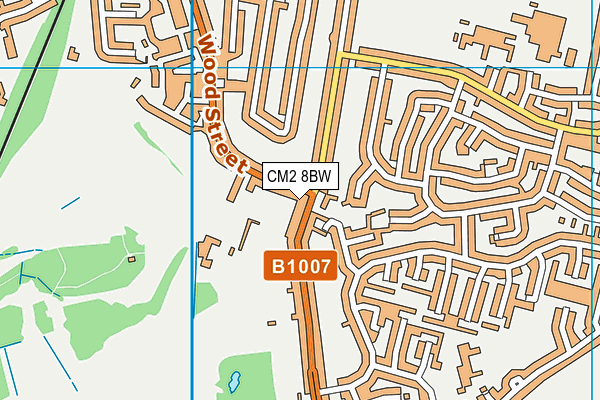 CM2 8BW map - OS VectorMap District (Ordnance Survey)