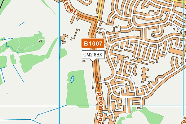 CM2 8BX map - OS VectorMap District (Ordnance Survey)