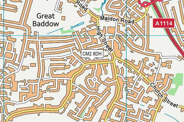 CM2 8DH map - OS VectorMap District (Ordnance Survey)