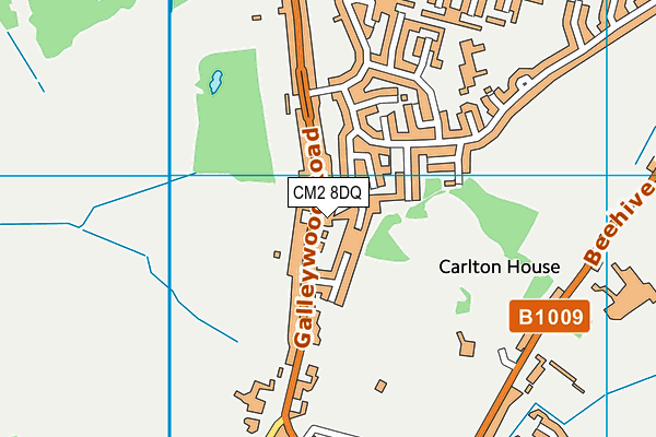 CM2 8DQ map - OS VectorMap District (Ordnance Survey)