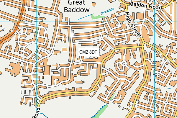 CM2 8DT map - OS VectorMap District (Ordnance Survey)