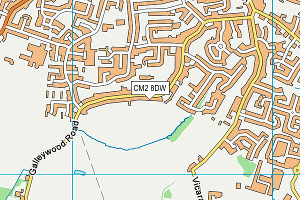 CM2 8DW map - OS VectorMap District (Ordnance Survey)