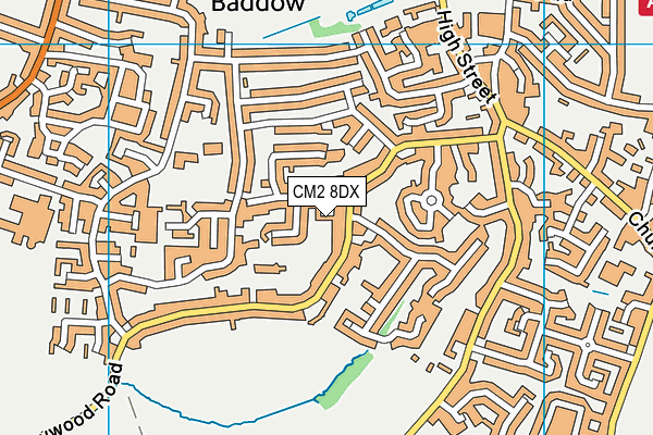 CM2 8DX map - OS VectorMap District (Ordnance Survey)