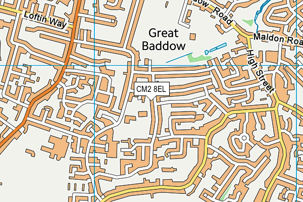 CM2 8EL map - OS VectorMap District (Ordnance Survey)