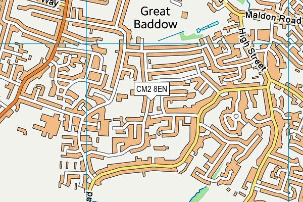 CM2 8EN map - OS VectorMap District (Ordnance Survey)