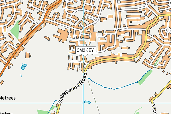 CM2 8EY map - OS VectorMap District (Ordnance Survey)