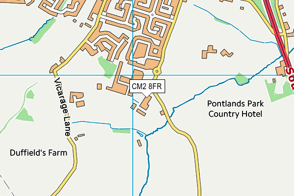 CM2 8FR map - OS VectorMap District (Ordnance Survey)