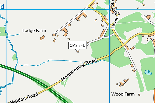 CM2 8FU map - OS VectorMap District (Ordnance Survey)