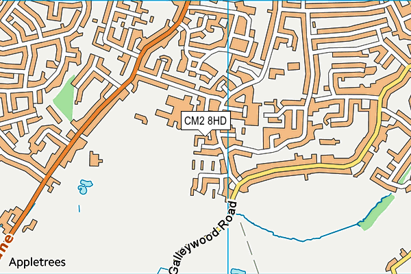 CM2 8HD map - OS VectorMap District (Ordnance Survey)