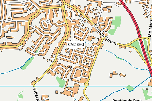 CM2 8HG map - OS VectorMap District (Ordnance Survey)