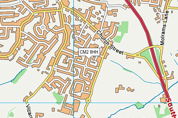 CM2 8HH map - OS VectorMap District (Ordnance Survey)