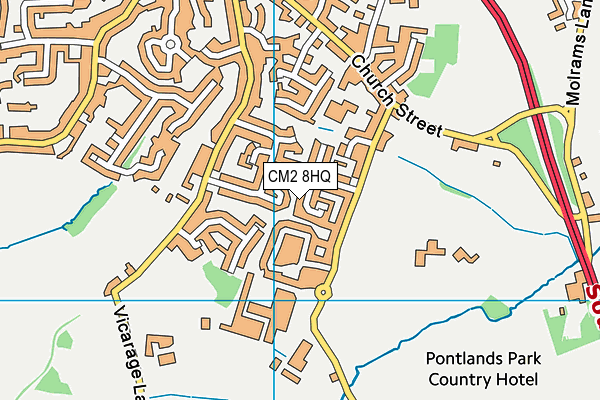 CM2 8HQ map - OS VectorMap District (Ordnance Survey)